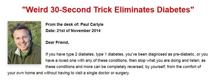 Paul Carlyle Diabetes Miracle Cure 