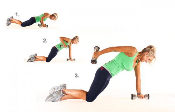 Dumbbell Pushup Row