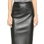 Faux Leather & Jersey Skirt