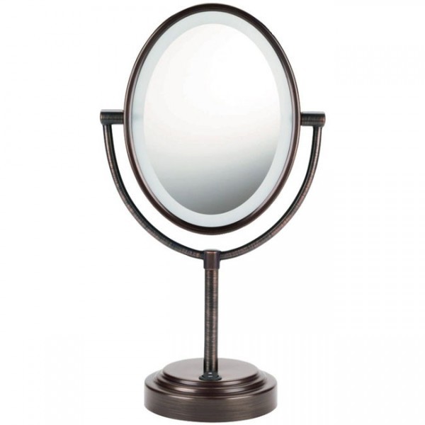 conair oval double-sided lighted mirror