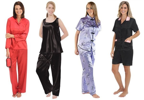 satin pajamas for women